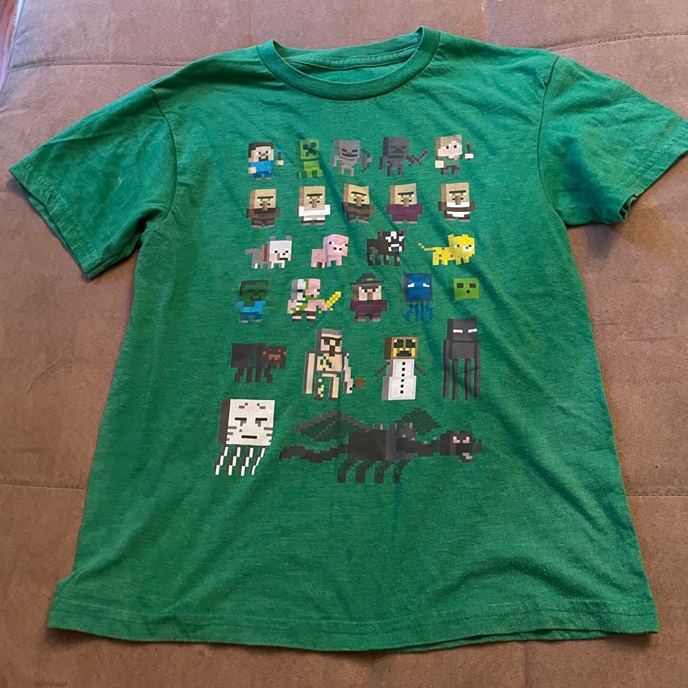 green minecraft t-shirt